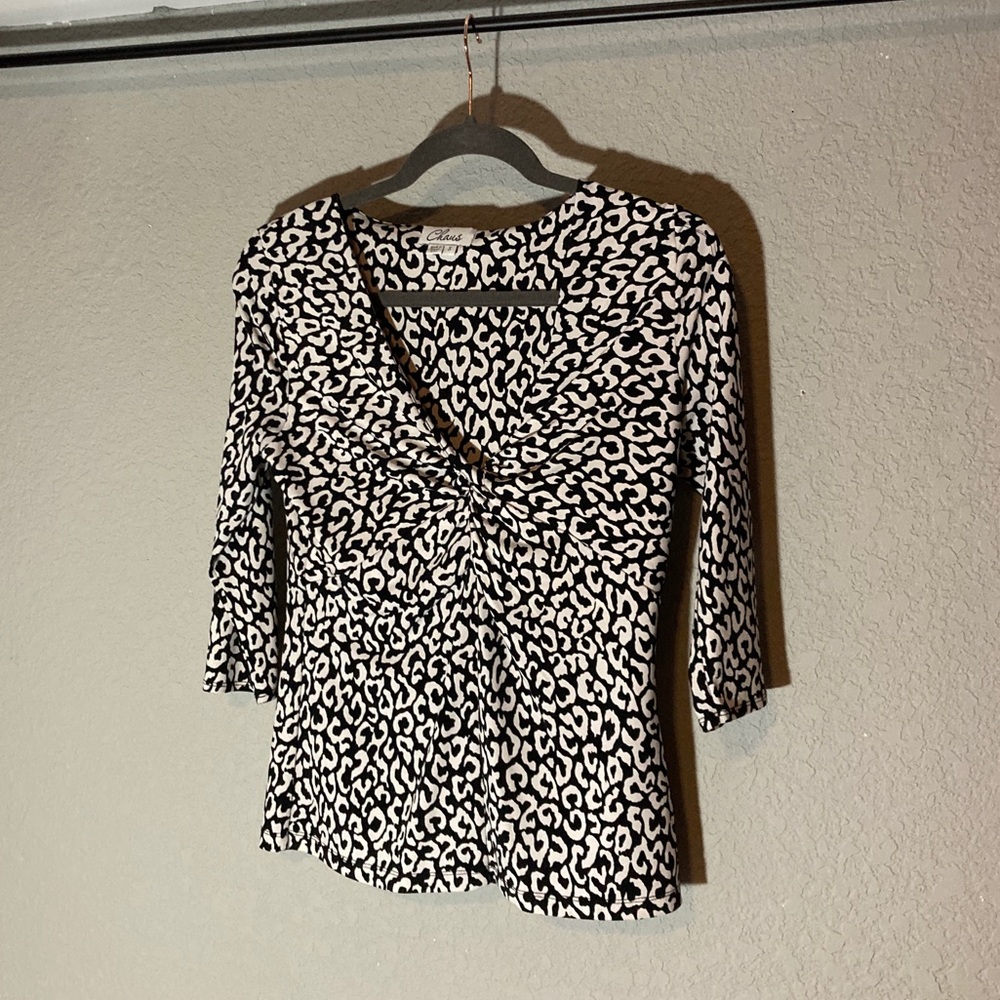 Black and White Leopard Top